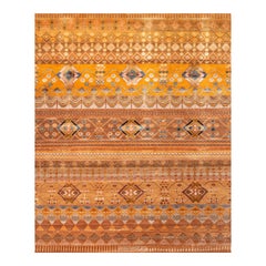 Tappeto Jaipur Rugs 8x10 Piedi annodato a mano in lana e seta di bambù Rosso e Arancione
