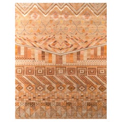Tappeto Jaipur Rugs 9x12 piedi annodato a mano in lana e seta di bambù Beige e Marrone