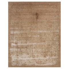 Jaipur Rugs 8x10 Feet Tapis noué à la main Laine et soie de bambou Beige et Brown