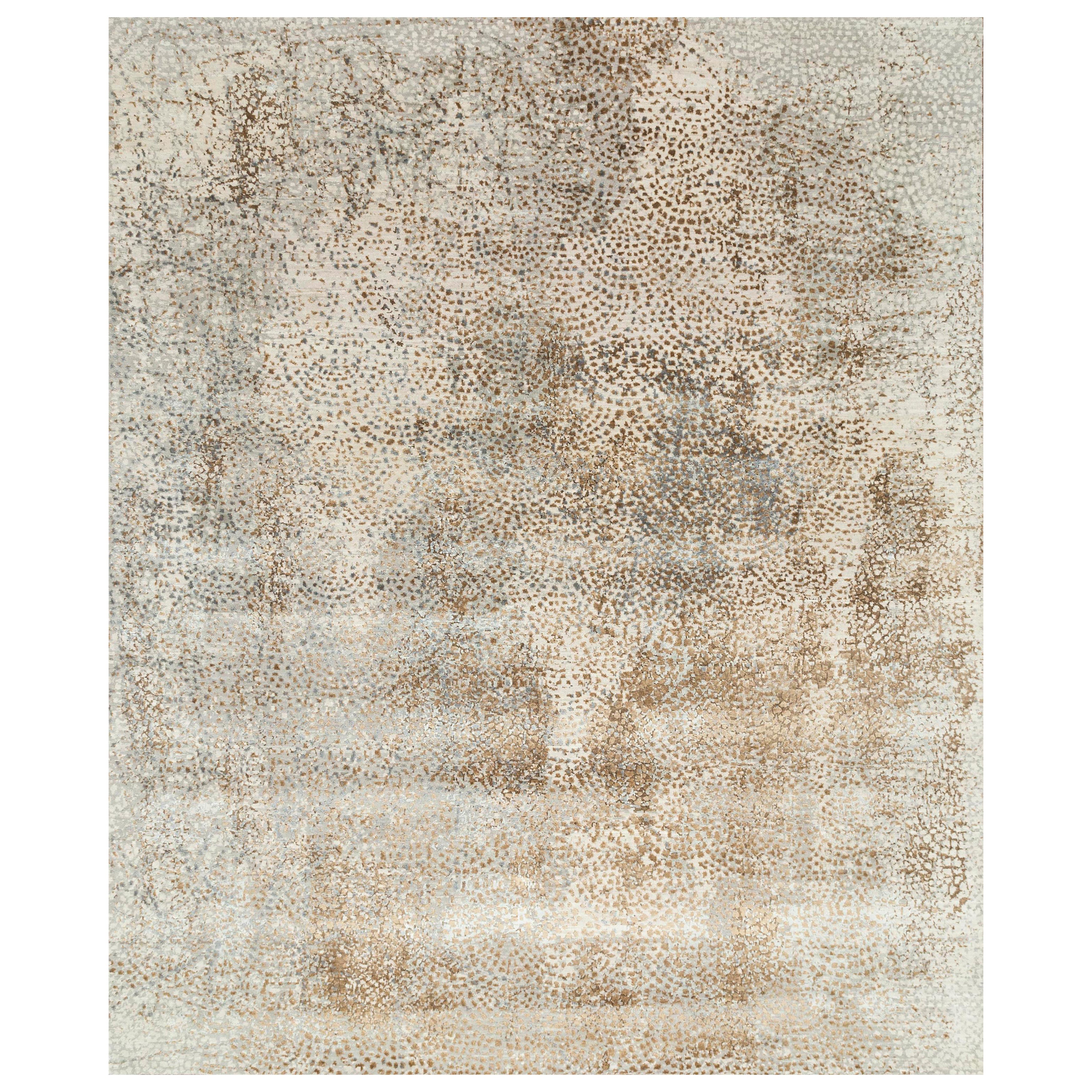 Jaipur Rugs 8x10 Feet Hand Knotted Carpet Wool And Bamboo Silk Beige And Brown