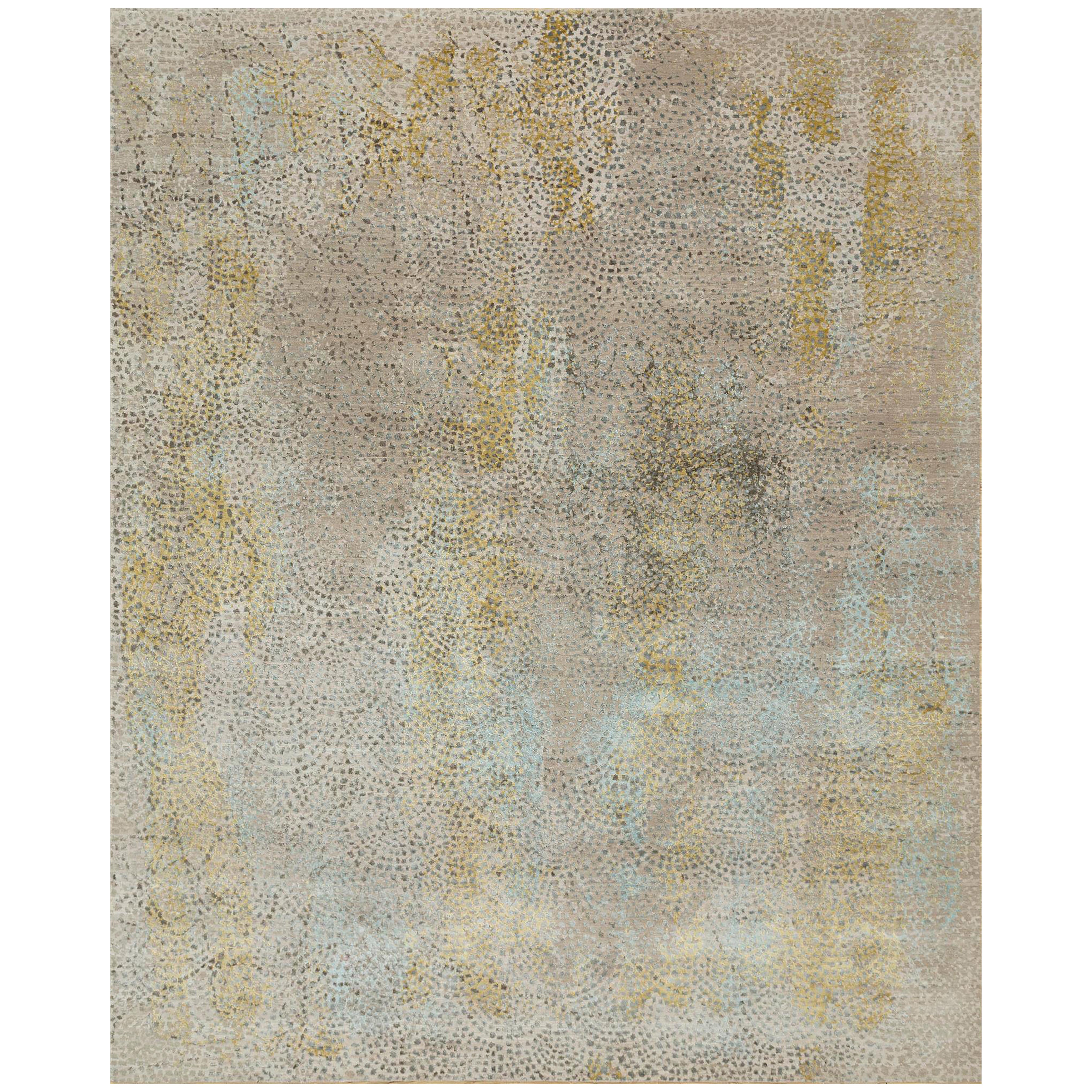 Jaipur Rugs 8x10 Feet Hand Knotted Carpet Wool And Bamboo Silk Ivory Modern Rug