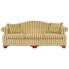 Kindel Furniture Regency Camelback Sofa With Striped Velvet Upholstery