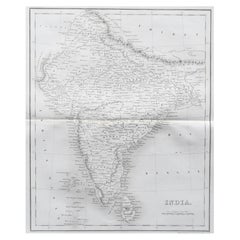 Antike Karte von Indien von Dower, um 1835