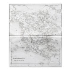 Carte ancienne originale de l'Amérique du Nord par Dower, vers 1835