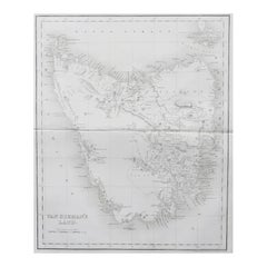 Original Antique Map of Tasmania, Australia by Dower, circa 1835
