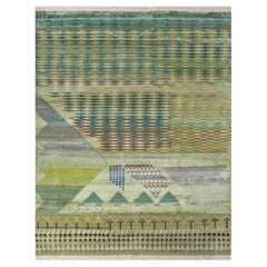 Tappeto Jaipur Rugs 8x10 Piedi annodato a mano in lana e seta di bambù Verde Tappeto moderno