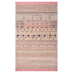 Jaipur Rugs 5x8 Feet Hand Knotted Carpet Wool and Bamboo Silk Pink & Purple Rug