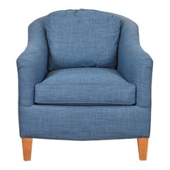Smith Brothers Contemporary Blue Tweed Upholstered Lounge Chair