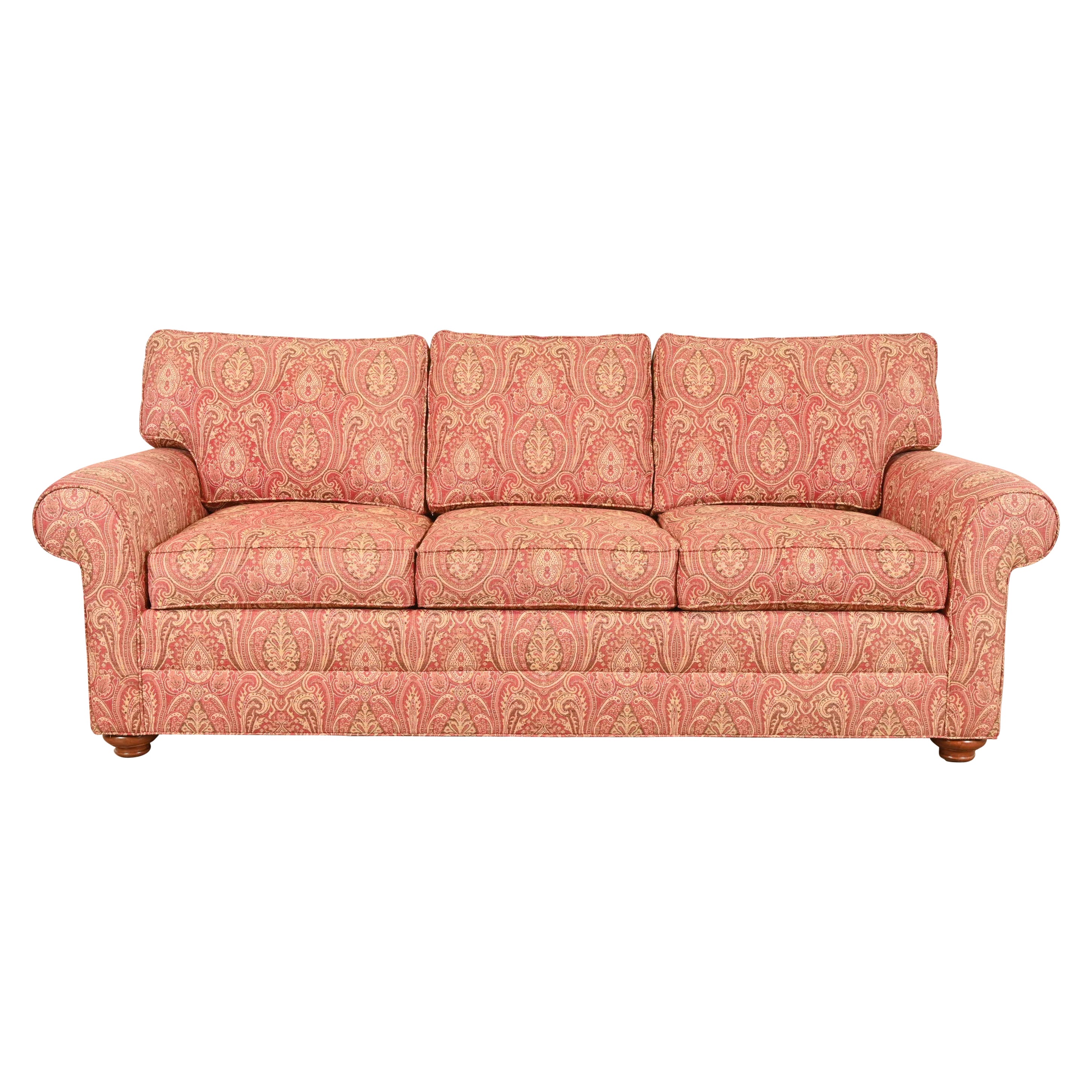 Contemporary Paisley Upholstered Sofa