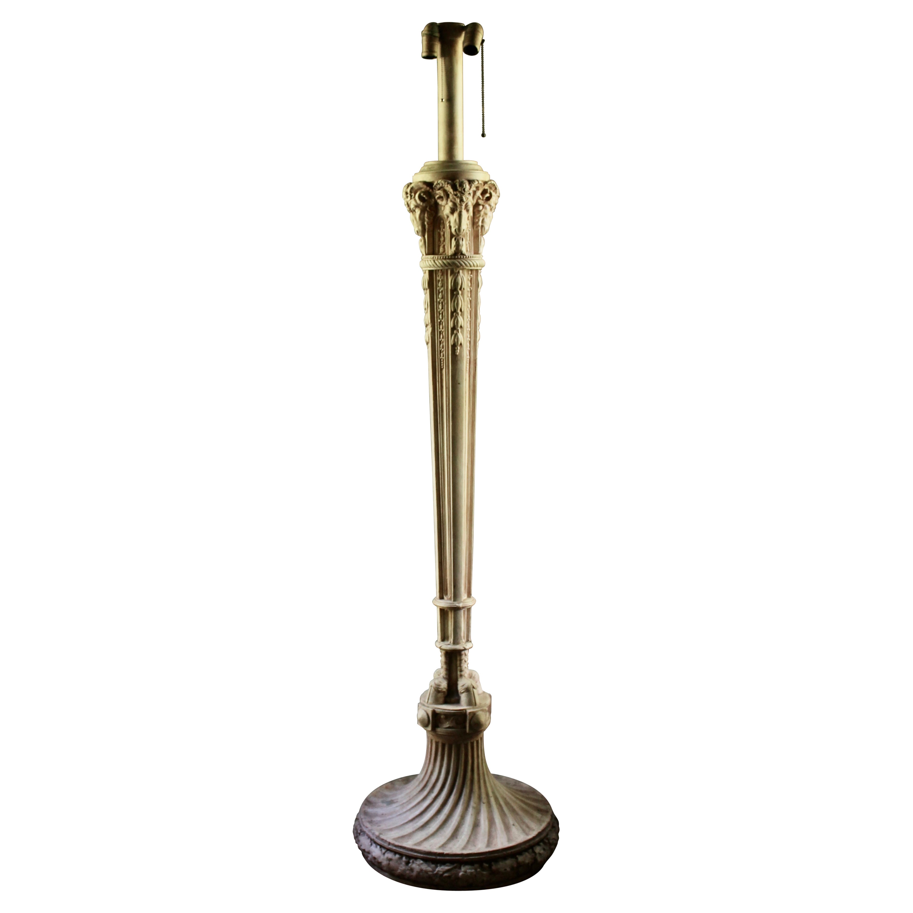 Beaux Arts Gilded Age Plaster Floor Lamp For Sale