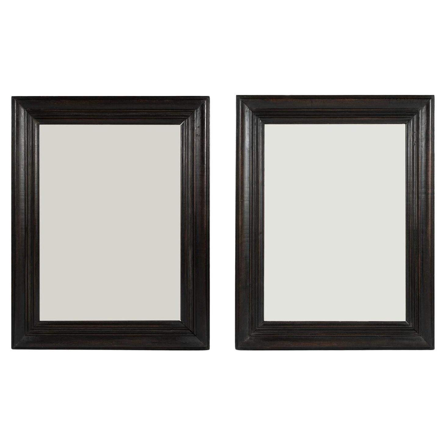 Pair of 19th Century Ebonized Mirrors For Sale
