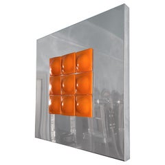 Mid-Century Modern Inspired Mirror Sculpture Glass and Steel by Amanda Malm