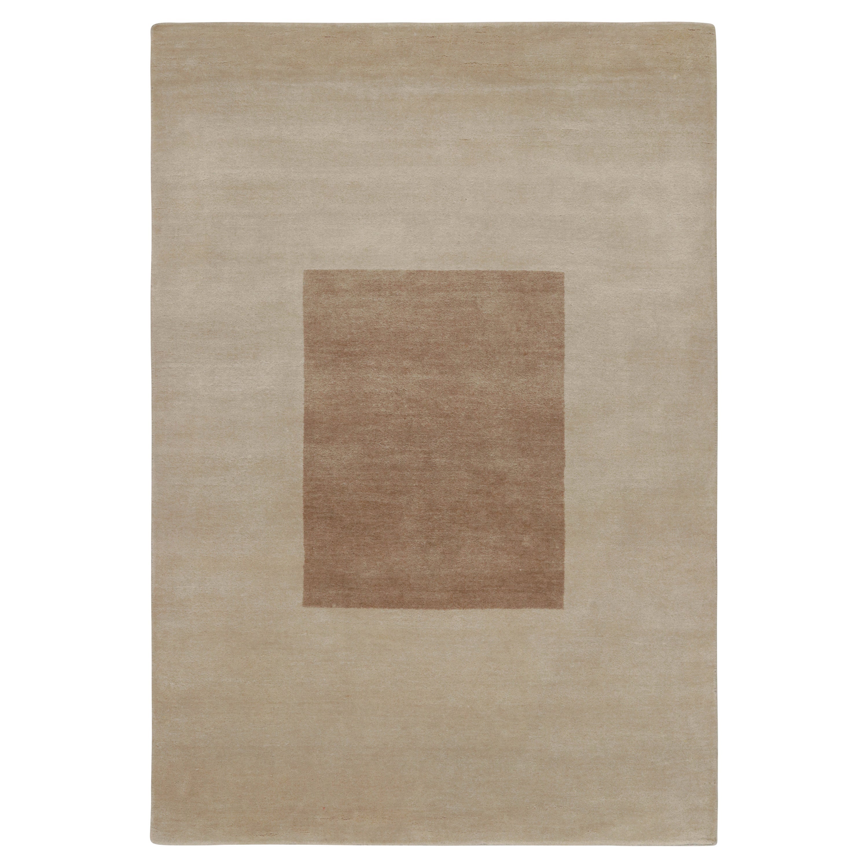 Tappeto moderno in stile Bahaus di Rug & Kilim con motivo geometrico beige-marrone