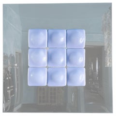 Mid-Century Modern Inspired Mirror Sculpture Glass and Steel by Amanda Malm'