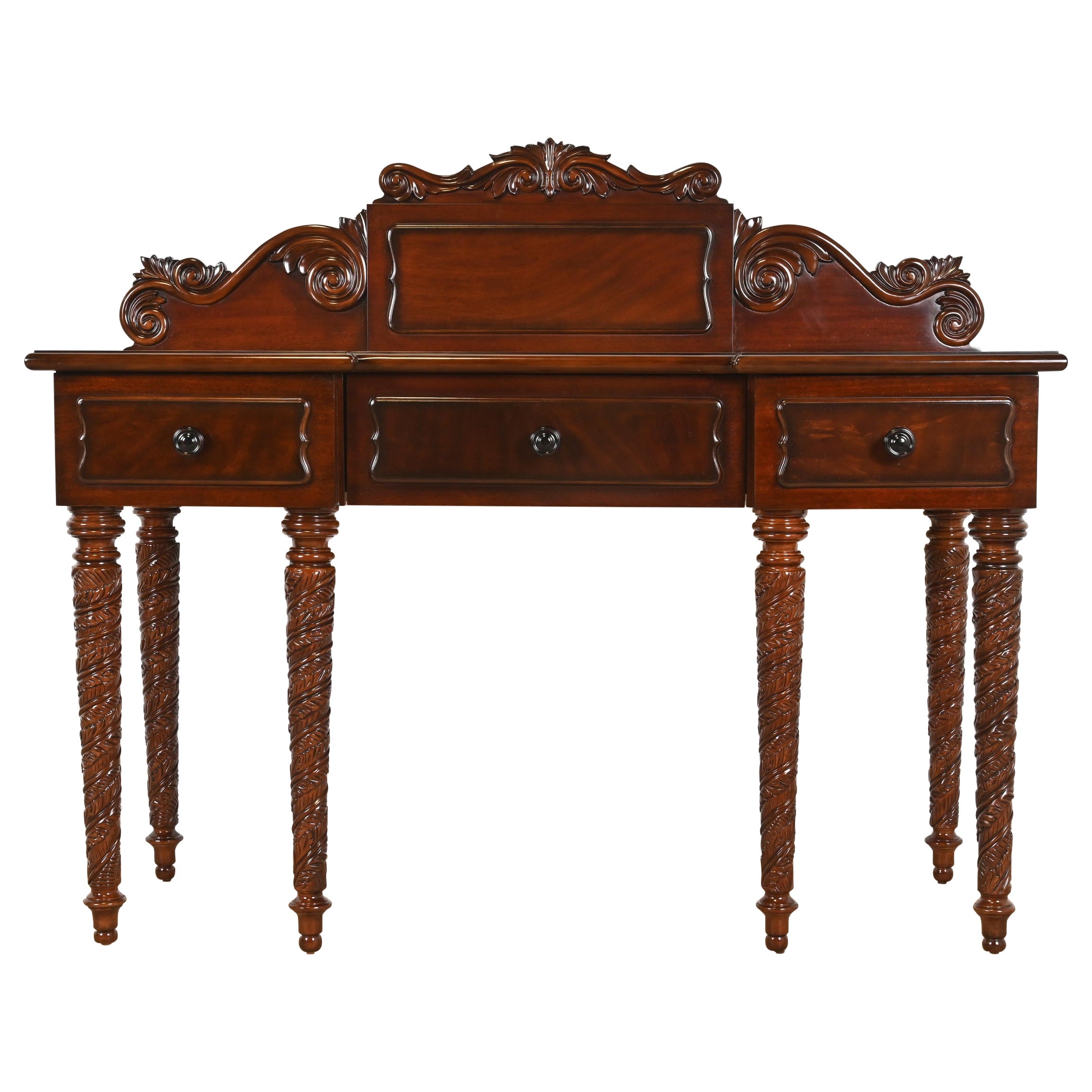 Ralph Lauren British Colonial Carved Mahogany Sideboard Buffet or Console Table For Sale