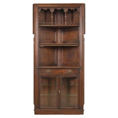 Signierter Herter Brothers Eastlake Viktorianischer geschnitzter Mahagoni-Eckschrank
