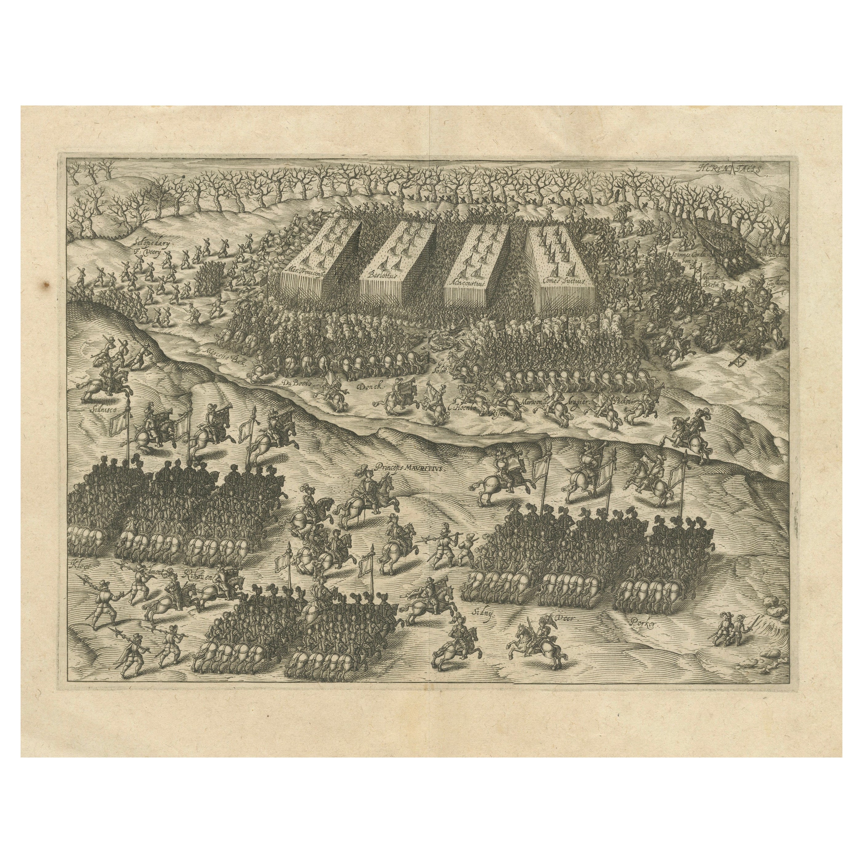 Battle of Turnhout 1597 – Dutch and English Victory over Spanish, Published 1700 For Sale