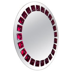 Mid-Century Modern Inspired Wall Mirror in red by Swedish artist Amanda Malm'