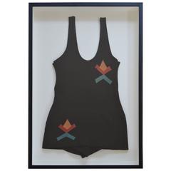 Vintage Swim Suit Framed in Shadow Box as Wall Art