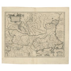 17th Century Blaeu Map – Ottoman Balkans: Walachia, Bulgaria, Romania, ca. 1650