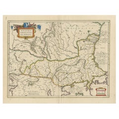 Blaeu Map of Ottoman Balkans – Walachia Bulgaria Romania, circa 1665