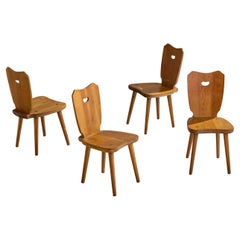 Swedish Designer, Dining Room Chairs, Pine, Sweden, 1960s