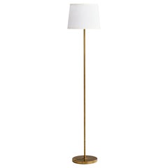 Nordiska Kompaniet, Stehlampe, Messing, Stoff, Schweden, 1940er Jahre