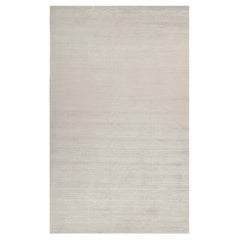 Rug & Kilim’s Plain Modern Rug in Solid Silver and Off-White Tone-on-Tone