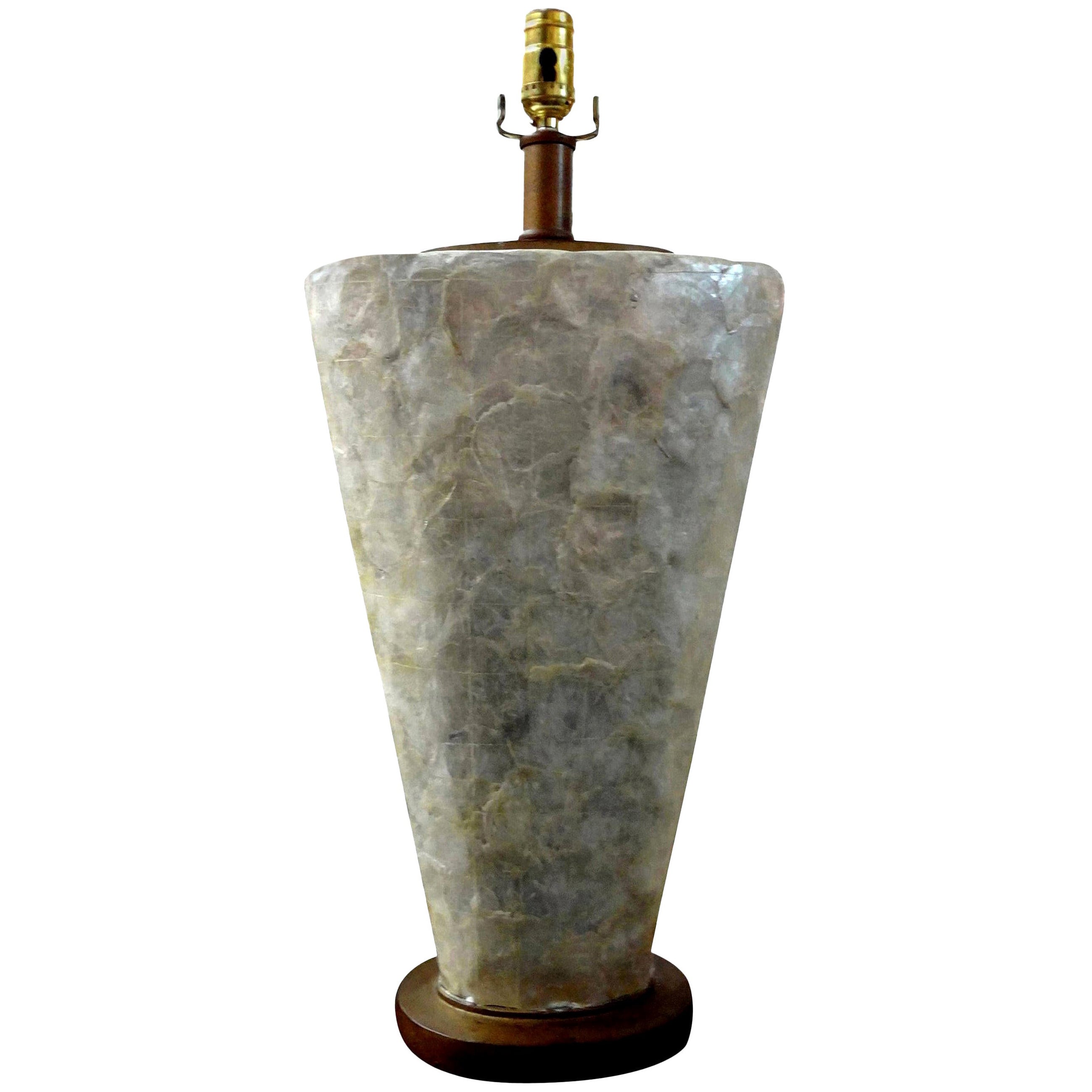 Vintage Capiz Shell Lamp For Sale