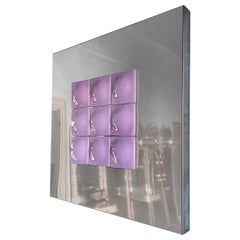 Mid-Century Modern Inspired Mirror Sculpture Glass and Steel by Amanda Malm'