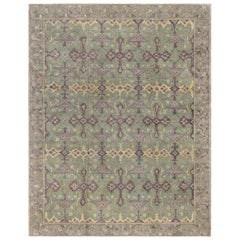 Doris Leslie Blau Vintage Geometric Chinese Handmade Wool Rug (tapis de laine chinois fait à la main)