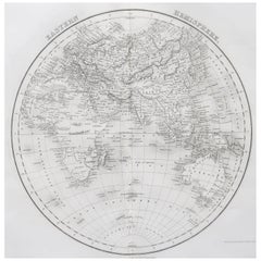 Original Antique Map of The Eastern Hemisphere by Dower, circa 1835