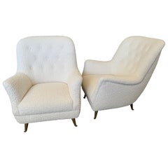 Sedie ISA Bergamo del Mid Century con rivestimento in boucle