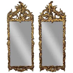 Pair of French Rococo Giltwood Mirrors