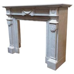 Louis XVI White Antique Marble Mantel