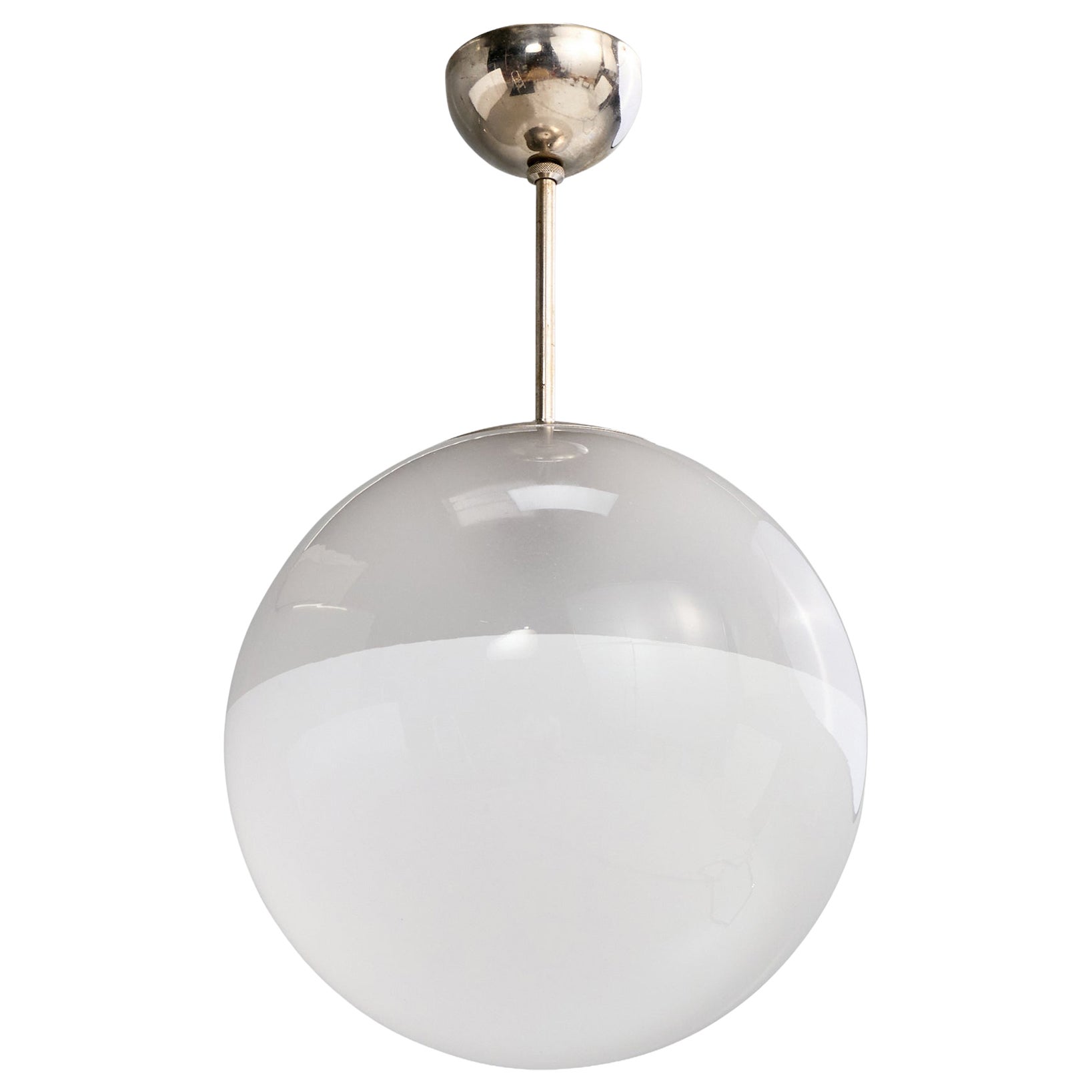 Arvid Böhlmarks Lampfabrik, Lampada a sospensione, Cromo, Vetro, Svezia, anni '30 in vendita