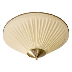 Valinte, Flush Mount, Fabric, Brass, Finland, 1950s