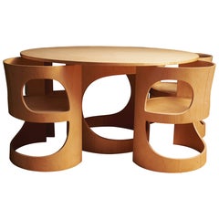 Mesa y silla Pre Pop de Arne Jacobsen, juego de 4 para Asko, Finlandia, 1969