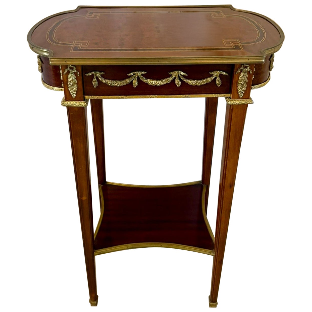 Outstanding Quality Antique Edwardian Mahogany and Ormolu Mounted Lamp Table For Sale