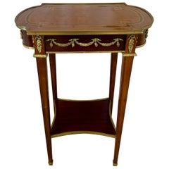 Outstanding Quality Antique Edwardian Mahogany and Ormolu Mounted Lamp Table