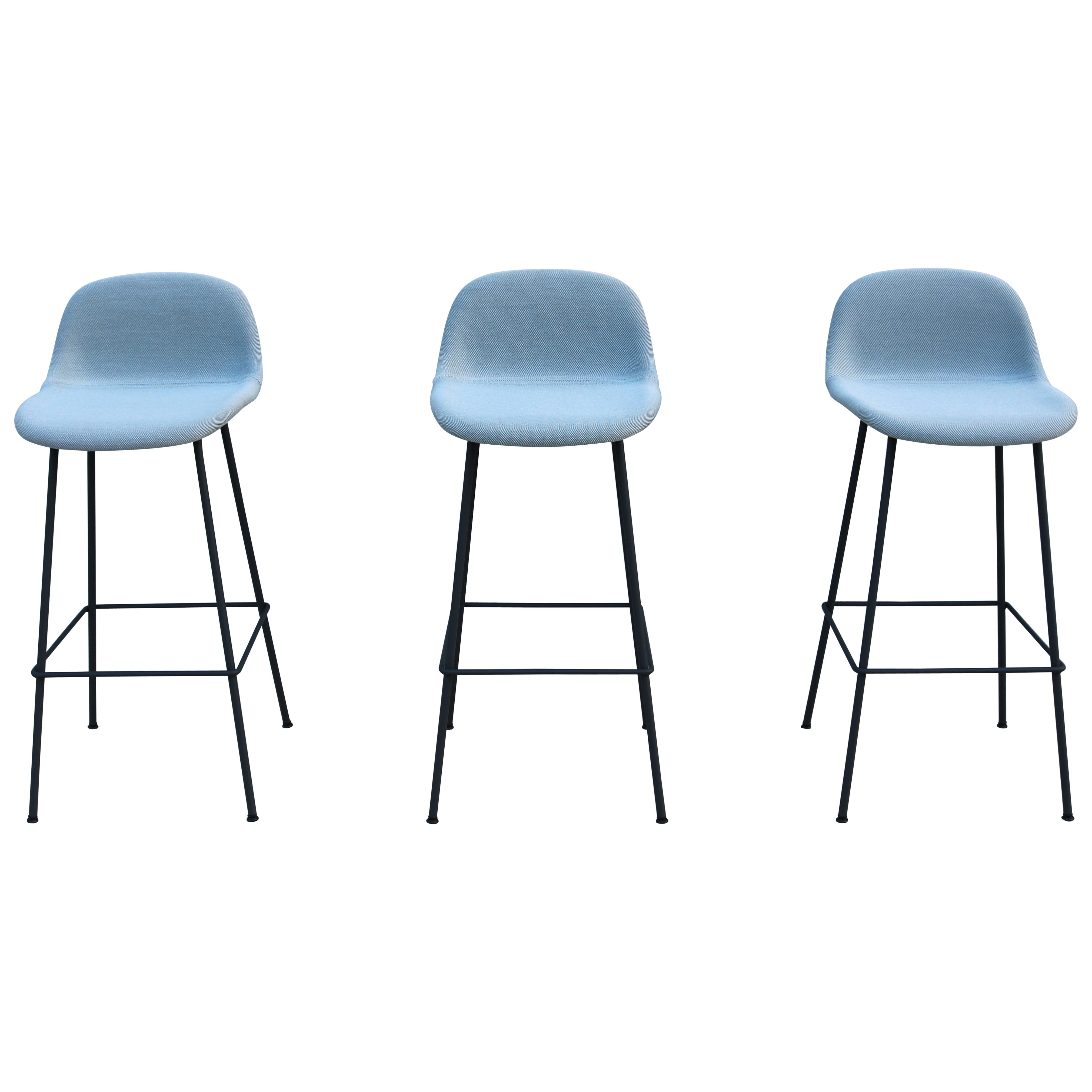 Danish Modern Iskos-Berlin for Muuto Fiber Bar Stools with Backrest - Set of 3 For Sale