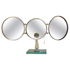 Brot Mirophar Triptych Illuminated Magnifying Vanity Mirror by Brot circa 1940