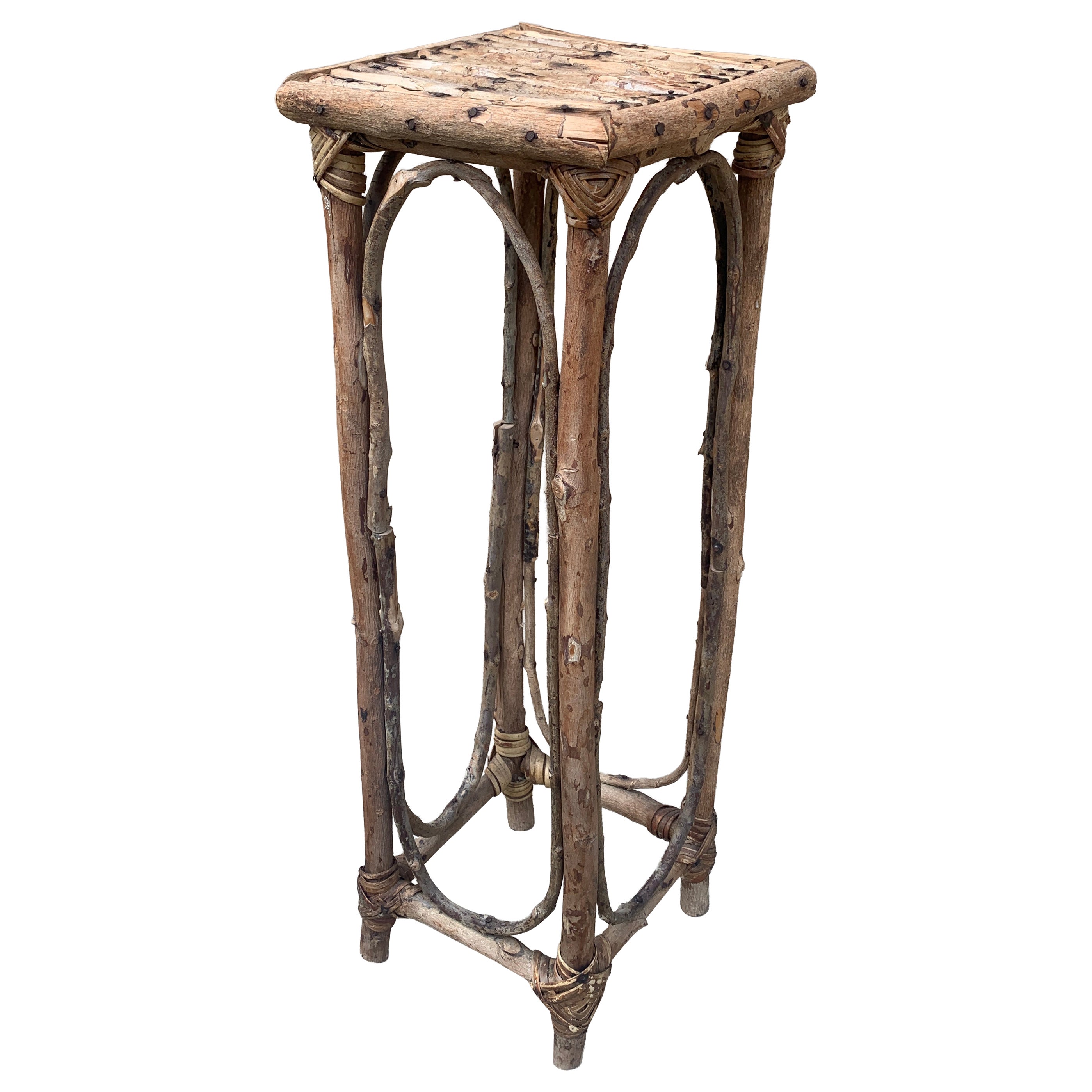 Table d'appoint en bois rustique vintage américain en vente