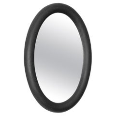 Custom Oak Oval Mirror - Ebonized Oak