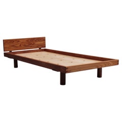 Fine French 1950s Solid Elm "Godot" daybed by Pierre Chapo