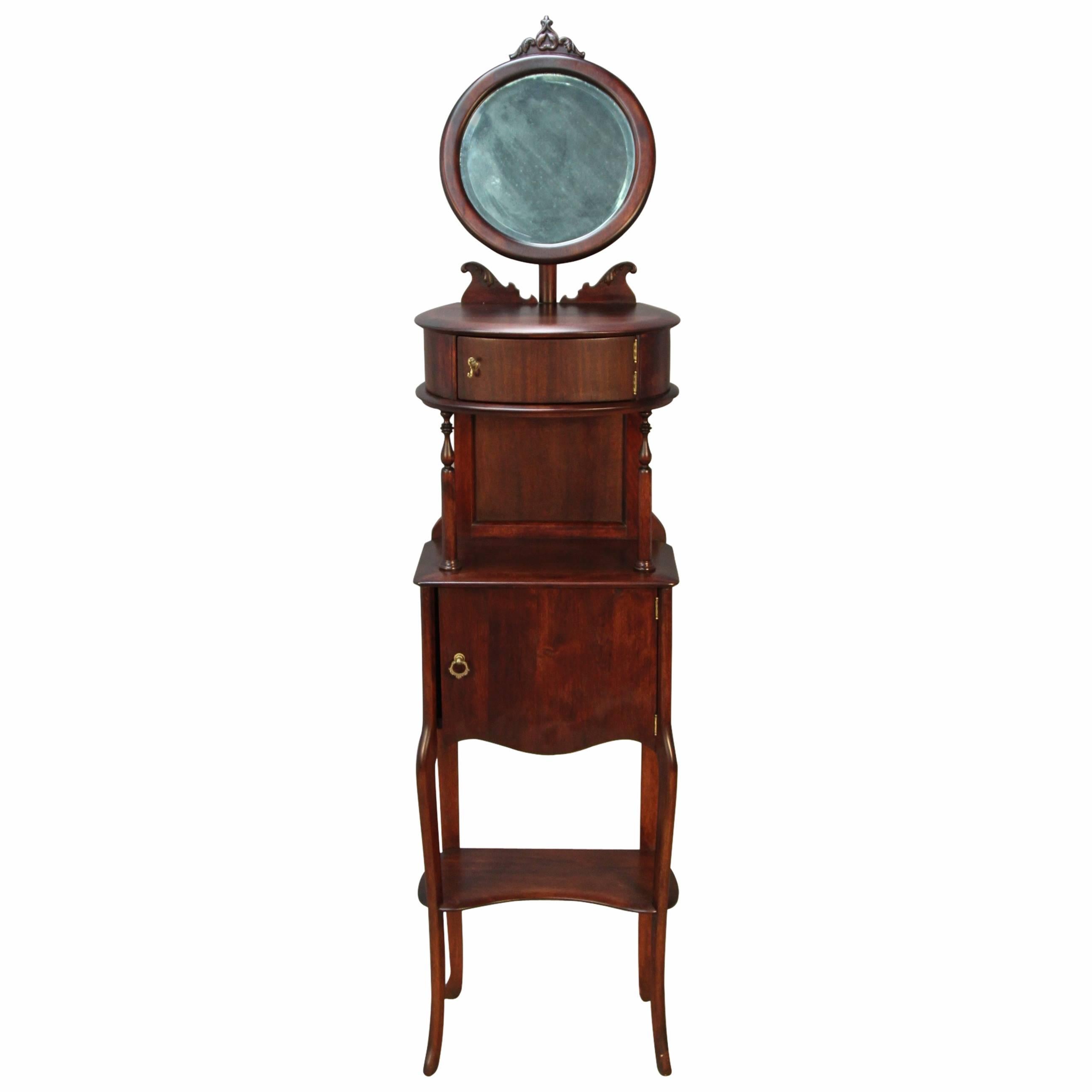 Victorian Mahogany Shaving Station with Movable Mirror For Sale