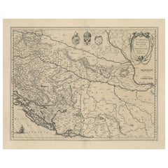 Antique Map of Slavonia, Croatia, Bosnia and Dalmatia by Janssonius, circa 1640