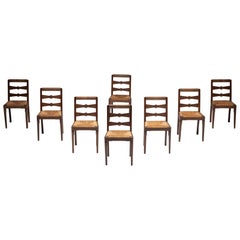 Art Deco Dining Chairs by Charles Dudouyt, France, 1940s