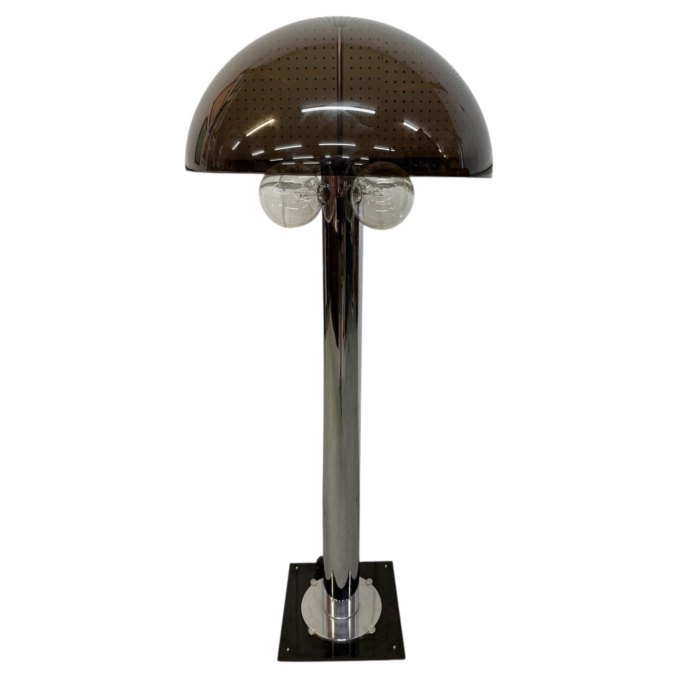 Mid-Century Modern Mushroom Chrome Floor Lamp For Sale