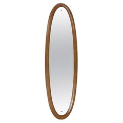 1950 Italian Mid Century Modern Design Teak Wood Wall Mirror